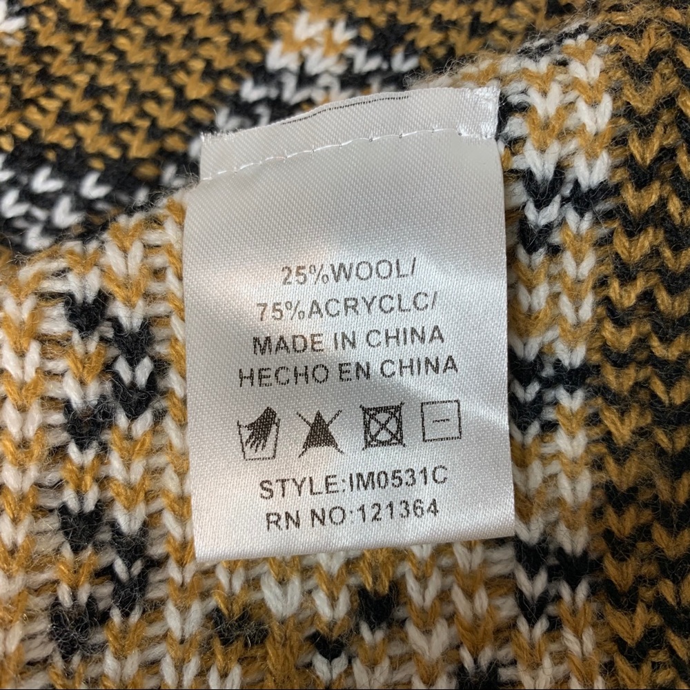 VOCAL USA Boutique Cardigan Sweater Black Gold S/M - Picture 7 of 8